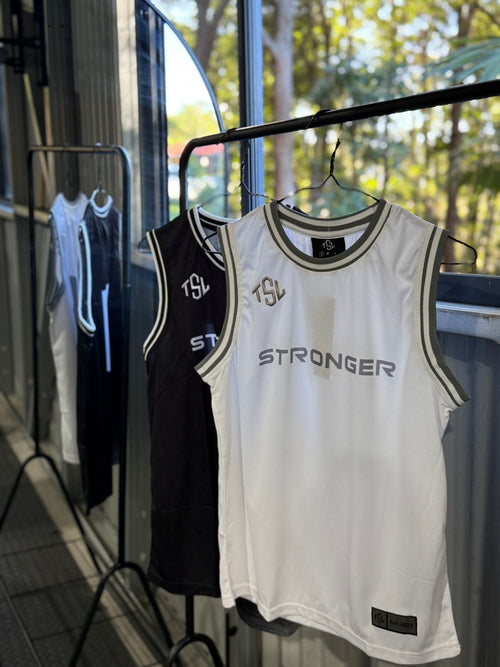 TSL Game Time Jersey On Hanger – lightweight mesh gym and streetwear jersey from Australian activewear brand